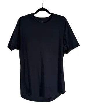 BYLT Black Premium Drop Cut 5/5 Lux Tee Shirt Mens L Classic Basic Short Sleeve thumbnail 1