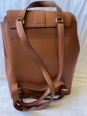 Lauren Ralph Lauren Leather Backpack in Brown Minimalist Quiet Luxury Preppy thumbnail 3
