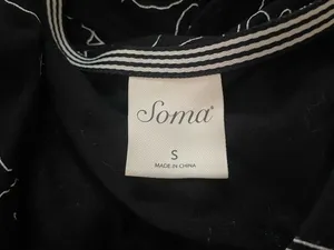 Soma Sleeveless Black Floral Maxi Loungewear Nightgown Size Small thumbnail 4