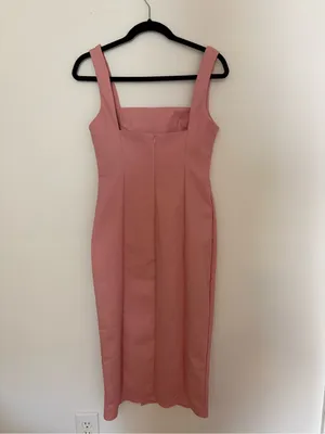 Hello Molly Chic Square Neck Midi Dress in Dusty Pink Musk Size Medium 6 NWT thumbnail 7