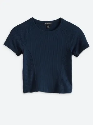 NWT Beyond Yoga Silhouette Cropped Tee - Nocturne Navy - S thumbnail 4