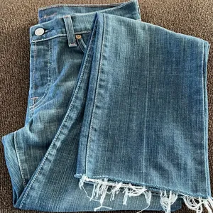 7 for all of Mankind Distressed and Frayed Boycut Button Fly Jeans- Size 27 thumbnail 14