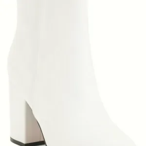 Madden Girl White Chunk Heel Round Toe Pointed Boots Size 7.5 thumbnail 3