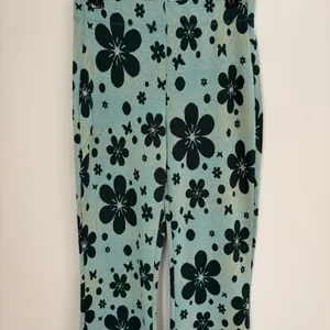 Urban Outfitters Bryn Floral Flare Pants S Green Retro Y2K Stretch Knit Boho thumbnail 3