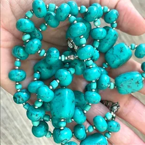 Premier Designs double stranded turquoise necklace thumbnail 3