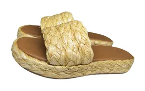 Women's Casey Braided Raffia Platform Slide Sandals A New Day Beige 11 summer thumbnail 1