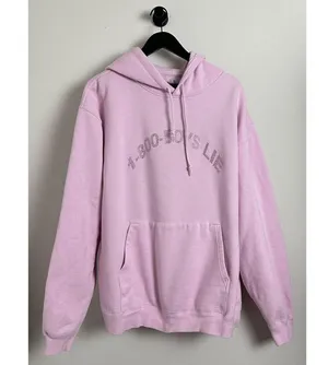 BOYS LIE 1-800 Pink Remix Hoodie in Baby Pink One Size thumbnail 3