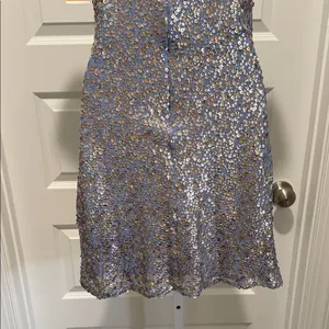 1.STATE‎ Silver Sequin Wrap Mini Dress Size Small NWT thumbnail 9