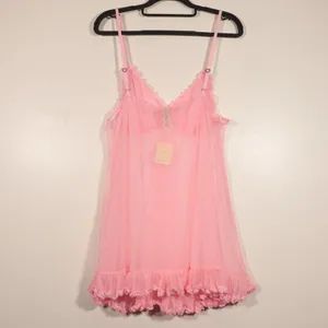 NWT Free People Heart to Heart Mini Slip in Pink Size Large thumbnail 8