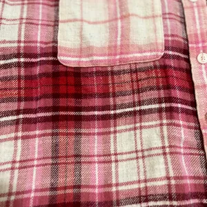 American Eagle Outfitters Pink Plaid Crop Flannel Shirt thumbnail 6