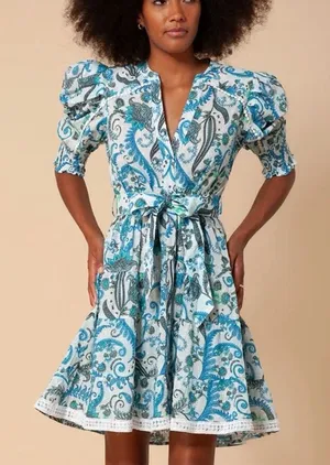 HALE BOB Roxie Dress Blue Floral Pockets SMALL thumbnail 1