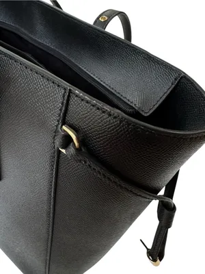Michael Michael Kors Voyager Medium Crossgrain Leather Tote Bag Black thumbnail 8