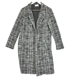 Melloday Blazer Women Sz S Plaid Tweed Open Front‎ Notch Lapel Preppy Academia thumbnail 4