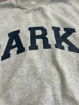 Parke Heather Grey Crewneck Sweatshirt Navy Logo L/XL thumbnail 5