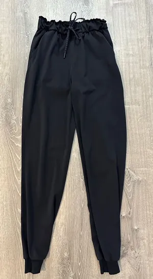 Lululemon Sz 2 Keep Moving High Rise Business Casual‎ Travel Black Jogger Pants thumbnail 1