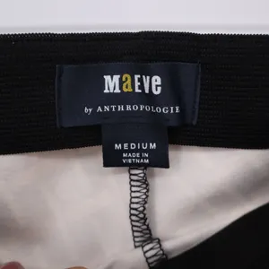 Maeve Pants Womens Medium Flare Geometric Lattice Black Tan Stretch Excellent thumbnail 3