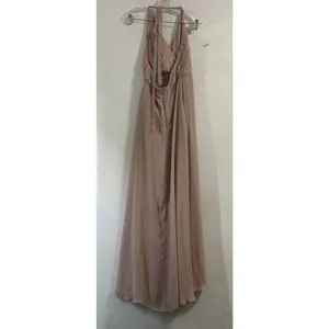 Birdy Grey Dress Maxi Wedding Moni Halter Bridesmaid Chiffon Taupe Small thumbnail 5