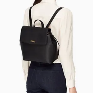 Kate Spade Jessie Laurel Way Black Saffiano Leather Backpack Gold Hardware thumbnail 2