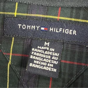 Tommy Hilfiger Plaid Ruffle Cuff Trim Button Front‎ Shirt Green Navy Medium thumbnail 11