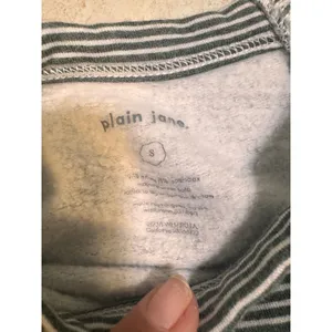 Plain Jane Women Sage Green Striped Modal Fleece Lounge Set Top & Joggers Small thumbnail 5