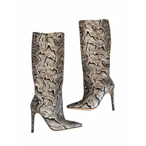 Vince Camuto Fendels Snakeskin Embossed Leather Knee High Stiletto Boots‎ 5.5M thumbnail 2