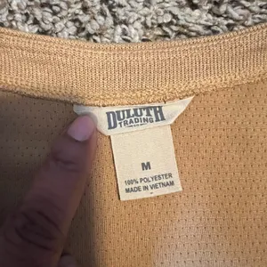 Duluth Trading Co Long Sleeve Open‎ Front Cardigan Sweater Tan M thumbnail 2