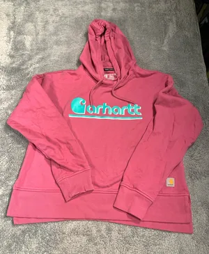 Carhartt Women's Pink Hoodie Sweater tencel fiber series loose fit medium thumbnail 1