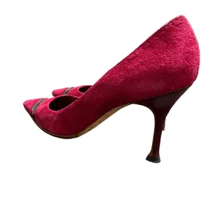 Manolo Blahnik‎ vintage red Suede Pointed Toe Black 38 professional quiet luxury thumbnail 6