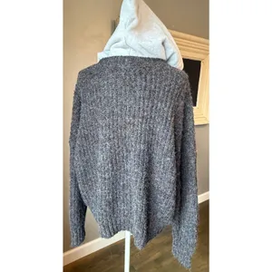 Aerie OFFLINE Oversized Speckled Knit Hooded Sweater Size L NWT thumbnail 2