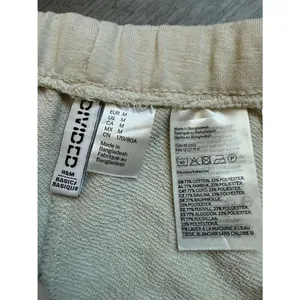 H&M Pull On Shorts Drawstring Elastic Waistband Medium Oatmeal Beige thumbnail 4
