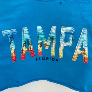 Tampa Florida Cropped Tee Blue thumbnail 2