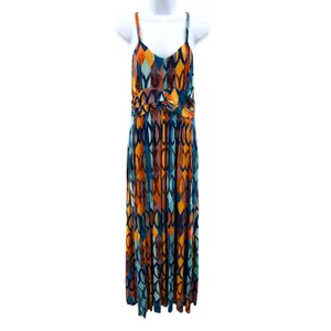 Anthropologie Maeve‎ Noetzie Multicolor Geometric Crisscross Back Maxi Dress Med thumbnail 3