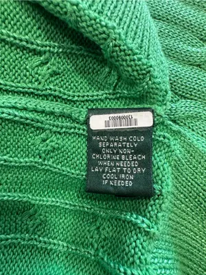 Lauren Ralph Lauren Green Cable Knit Sweater Gold Shoulder Buttons PXS thumbnail 8
