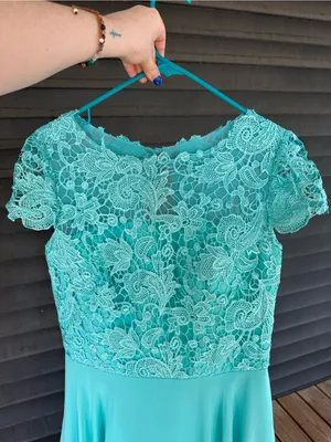 JJs House Estelle bridesmaid Dress Lace Bodice in Spa (Aqua blue/green) (206482) thumbnail 6