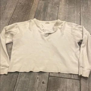 Brandy Melville Cream Long Sleeve Tee thumbnail 1