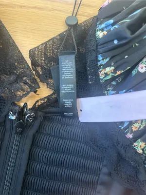 NWT For Love & Lemons August Floral Mini Dress Medium M Black Lace Corset Bow thumbnail 9
