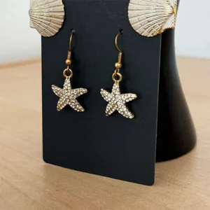 Women Gold Starfish Seashell Dangle Earrings Beach Ocean Coastal Wedding Jewelry thumbnail 5