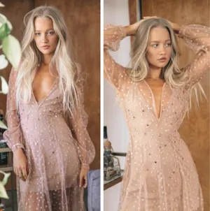 For Love & Lemons All That Glitters Maxi Dress. Size Small thumbnail 3