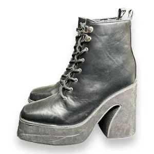 Koi‎ Womens Chunky Platform Lace Up Army Combat Ankle Booties Size 5 EUC thumbnail 1
