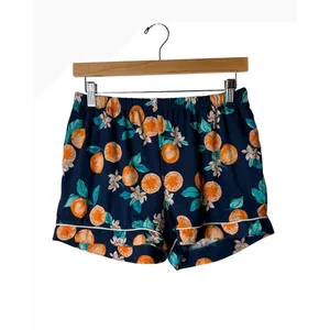 Joyspun Pajama Set Women Small Blue Orange Citrus Floral Print Short Sleepwear thumbnail 6