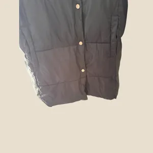 LOFT Women Black Puffer Jacket Shawl Collar Snap Front Quilted Long Coat Size S thumbnail 5