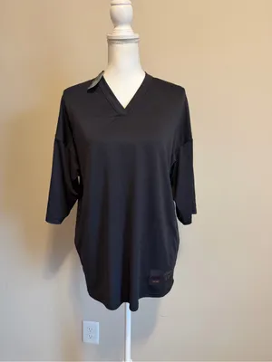 NWT Nike Skims Airy V-neck oversize short sleeve tee size xxs obsidian thumbnail 7