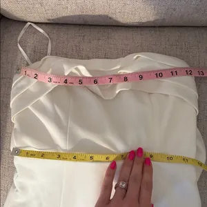 Lulus Fabulous Phenomenon White Strapless Bow Midi Dress Size XS Bridal Zip thumbnail 12
