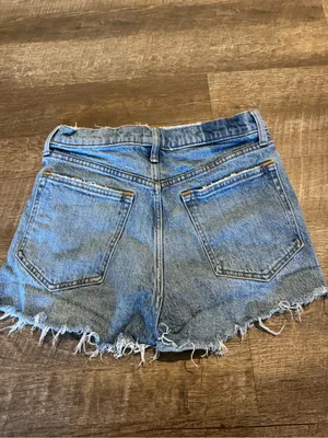 Abercrombie & Fitch Distressed High-Rise The Mom Denim Shorts thumbnail 3