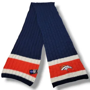 Broncos Scarf NFL Denver Broncos Football Team Logo Winter Knit Scarf Embroidery thumbnail 1