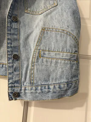 PHD Womens Denim Vest Jean Vest Distressed Light Wash 100% Cotton Size MEDIUM thumbnail 4