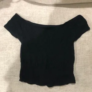 Brandy Melville Black Smocked Stretchy Crop Top thumbnail 5