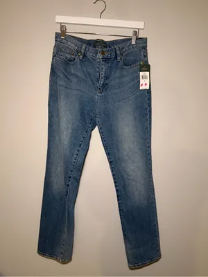 NWT Lauren Ralph Lauren Blue Straight-Leg Jeans Women’s 8 thumbnail 3