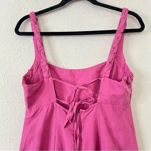Zara Pink Linen Blend Mini Dress NEW Size Medium thumbnail 8