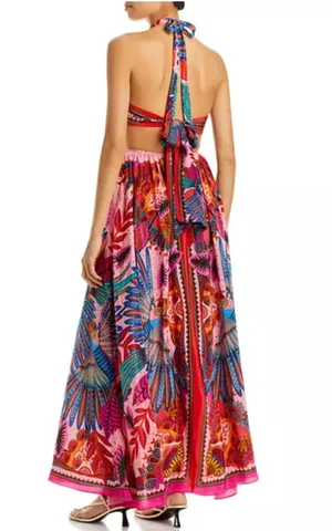 Farm Rio Macaw Halter Maxi Dress thumbnail 3